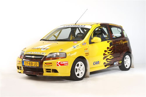 De Chevrolet Kalos in Rally uitvoering